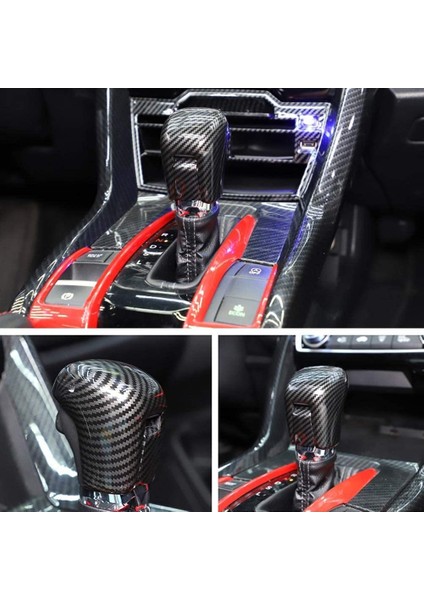 Honda 10 Civic 2016-2020 Araç Karbon Fiber Dişli Vites Düğmesi Kapak Kolu Trim Değiştirme Kafa Sticker Aksesuarları (Yurt Dışından) indirimleri