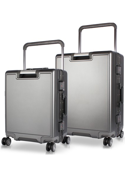 Luna Pc Policarbon 2'li Valiz Seti (Kabin ve Orta) Antrasit