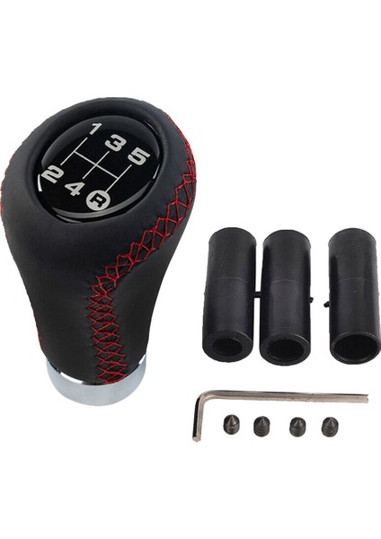 5 Hızlı Deri Çubuk Vites Düğmesi Araç Dişli Değişme Vites Alt Knobs Kafa Çoğu Manuel Araç Siyah Deri Için Uygun (Yurt Dışından)