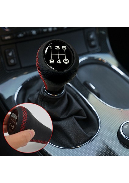 5 Hızlı Deri Çubuk Vites Düğmesi Araç Dişli Değişme Vites Alt Knobs Kafa Çoğu Manuel Araç Siyah Deri Için Uygun (Yurt Dışından) modelleri