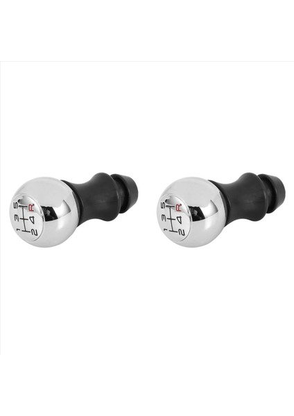 2x 5 Hızlı Alüminyum Dişli Vardiyası Knob Peugeot 106 206 207 306 307 407 408 508 Gümüş+Siyah Numara (Yurt Dışından)