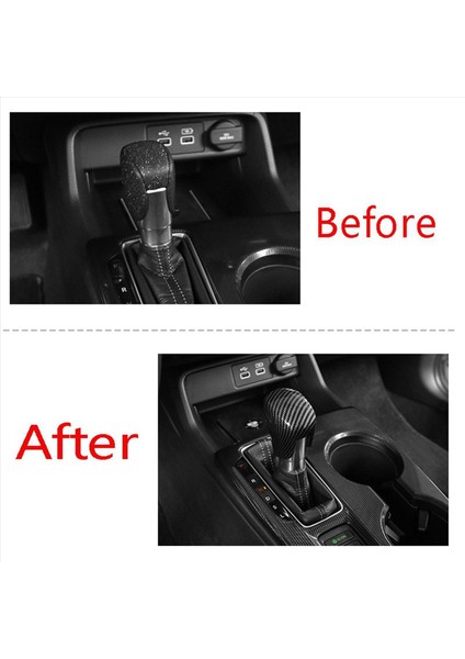 Honda Civic 2022 Için 3x Siyah Karbon Fiber Araba Dişli Vites Değiştirme Düğmesi Kapak Trim Dişli Kafası Kapak (Yurt Dışından) fırsatları