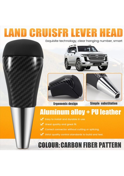 Toyota Land Cruiser Için Karbon Fiber Pu Deri Değişen Itme Dişli Vites Vardiya Kafa Kapağında Otomatik Değişme (Yurt Dışından) fırsatları