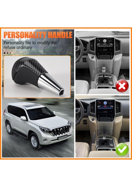 Toyota Land Cruiser Için Karbon Fiber Pu Deri Değişen Itme Dişli Vites Vardiya Kafa Kapağında Otomatik Değişme (Yurt Dışından) indirimleri
