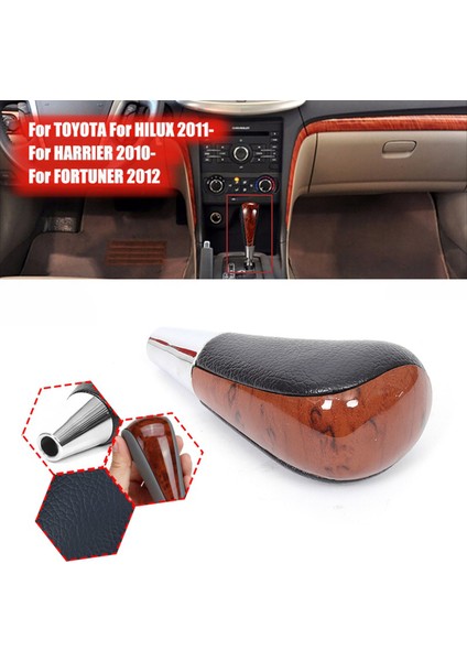 Toyota Corolla Camry/harrier Fortuner Için 2x Ahşap Tahıl Araç Dişli Vardiyası Düğmesi Crown Land Cruiser Lever Shifter Stick Siyah (Yurt Dışından) fiyatları