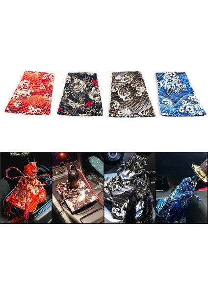 Tuval Katana Dişli Dekorasyon Parçaları Evrensel Vites Kolu Düğmesi Bot Tozu Kapağı Yarış Vardiyası Düğmesi Yakaları Siyah (Yurt Dışından) fiyatları