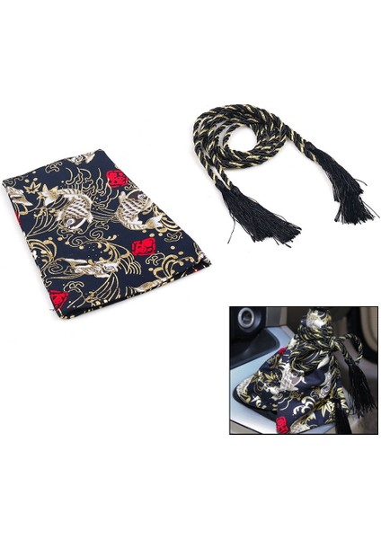 Tuval Katana Dişli Dekorasyon Parçaları Evrensel Vites Kolu Düğmesi Bot Tozu Kapağı Yarış Vardiyası Düğmesi Yakaları Siyah (Yurt Dışından) modelleri