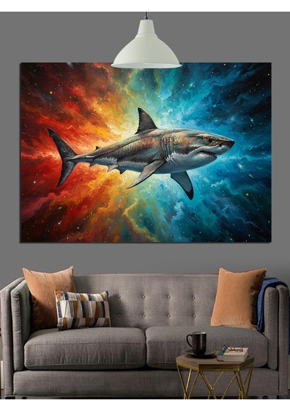 Büyük Beyaz Köpek Balığı Dekoratif Kanvas - Mdf Ahşap Tablo modelleri