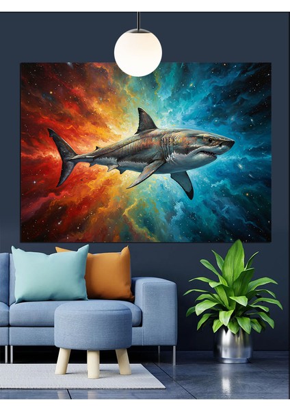 Büyük Beyaz Köpek Balığı Dekoratif Kanvas - Mdf Ahşap Tablo indirimleri