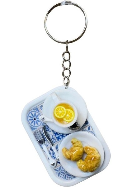 9957 El Yapımı Limonlu Çay ve Kruvasan Temalı Tepsi Anahtarlık indirimleri