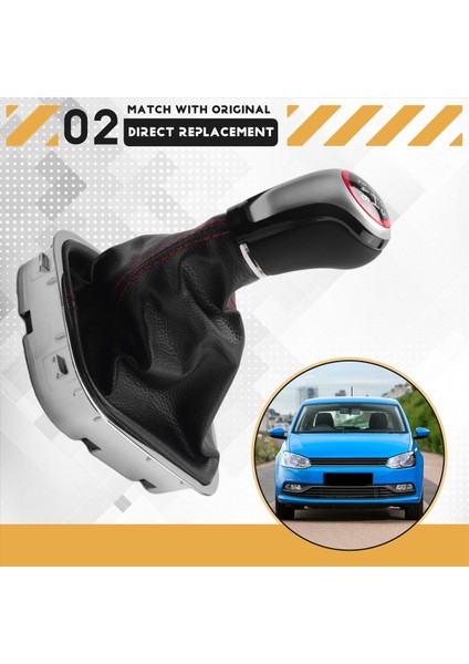 Vw Polo 6r 6c Hatchback Sedan Için Stil Dişli Vites Knob 2011-2019 Seviye Değiştirme Düğmesi Gaiter Boot Cover 6 Hızlı (Yurt Dışından) indirimleri
