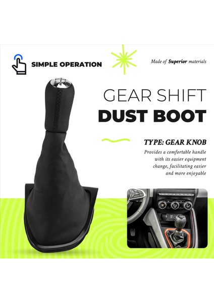 Manuel Şanzıman 5 Hızlı Pu Deri Dişli Vites Değiştirme Düğmesi Çubuk Gaiter Renault Clio 4 Iv 2012-2020 Lhd (Yurt Dışından) fırsatları