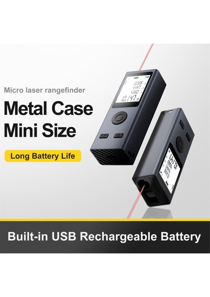 50M Minismartlaserdistancemeteraure Infrarared Malzemeci USB Şarj Edilebilir Taşınabilir El Lazer Aralık Bulucu Araçları (Yurt Dışından) fiyatları