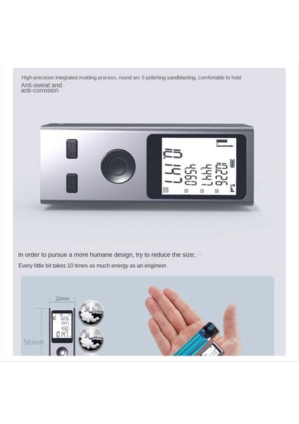 Mini Akıllı El Lazerler Mesafe Metre USB Şarj Alüminyum Alaşım Gövde 30M Doğru Model (Yurt Dışından)