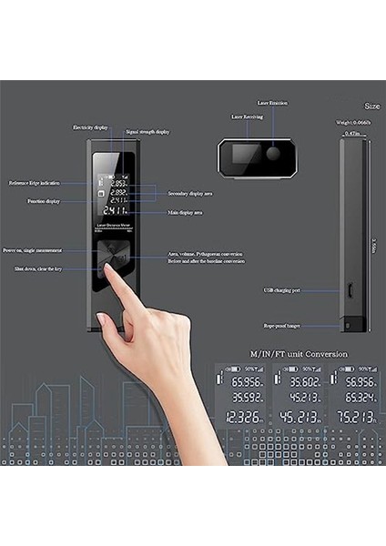 Lazer Tedbir ± 1/16 Inç Doğruluk 131FT Taşınabilir Ev Lazer Ölçüm Aracı Seviye Fonksiyonu ile Düşüşe Dayanıklı (Yurt Dışından) indirimleri