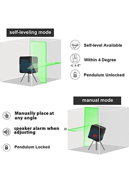 Lazer Seviyesi 100 Feet Kendi Kendine Düzeyde Dikey ve Yatay Çizgi Döndürülebilir 360 Derece Kırmızı ile Lazeri Geçer (Yurt Dışından) modelleri