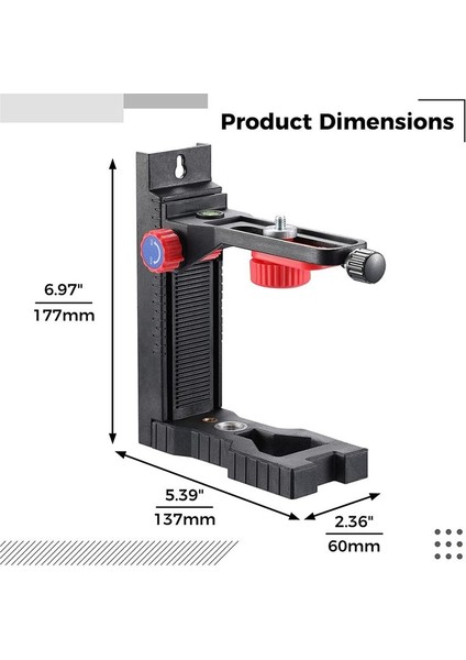 Lazing Seviye Manyetik Braket L-Şekilli Ayarlanabilir Lazing Seviye Adaptörü 1/4 Inç Erkek Iplik (Yurt Dışından) indirimleri