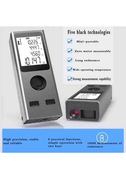 Mini Lazer Malzemeci Dijital Bant Memperi Lazer Hükümdar USB Şarj Alüminyum Alaşım Gövde Ölçüm Mesafesi 30M (Yurt Dışından) fiyatları
