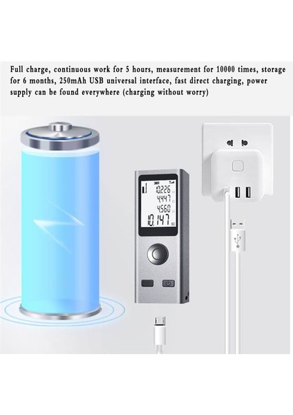 Mini Lazer Malzemeci Dijital Bant Memperi Lazer Hükümdar USB Şarj Alüminyum Alaşım Gövde Ölçüm Mesafesi 30M (Yurt Dışından) modelleri