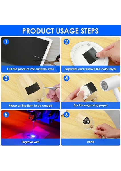 5 Adet Lazer Gravür Işaret Kağıdı Fiber Lazer Işaretleme ve Gravür Için 15X10 63 Inç Siyah Lazer Karartma Kağıtları (Yurt Dışından) modelleri