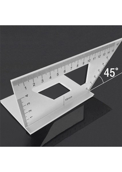 Çok Fonksiyonlu Kare 45+90 Derece Gösterge Açısı Cetveli T-Şekilli Ölçüm Ahşap Işleme Cetveli Aracı (Yurt Dışından)