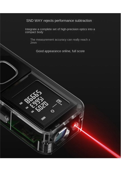 Sndway Lazer-Rangefinder Mini El Tipi Kızılötesi Ölçüm Aleti SW-25A 50 Metre (Yurt Dışından)