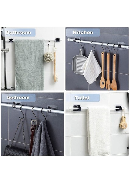 6 Adet Kendinden Yapışkanlı Perde Çubuğu Braketi Delinmeyen Perde Çubuğu Klipsi (Yurt Dışından) indirimleri