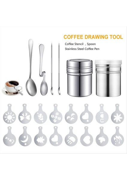 22 Adet Yeniden Kullanılabilir Kahve Dekorasyon Şablonları Kahve Oyma Kalemi (Yurt Dışından) fırsatları