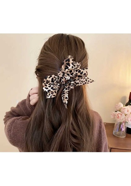 Kahverengi Leopar Desen Fiyonk Tasarım Mandal Toka (BC-1214) fiyatları