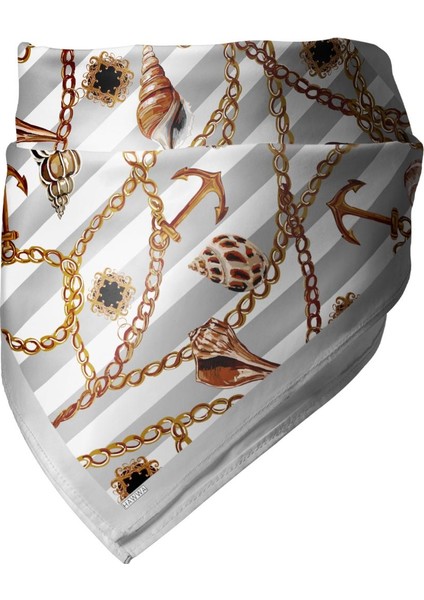 Deniz Kabuklu ve Zincir Desenli Bandana Fular modelleri