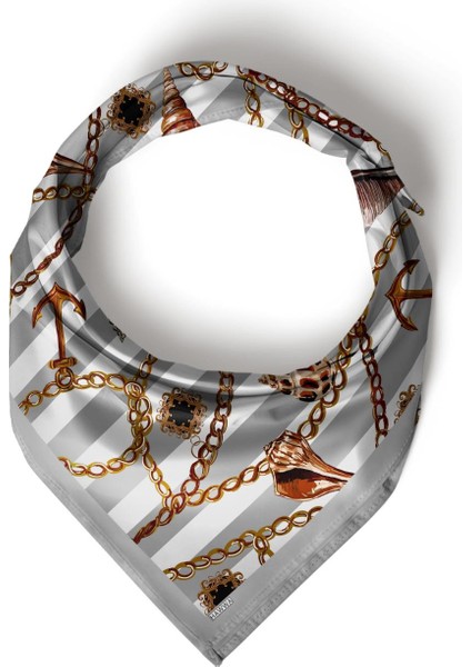 Deniz Kabuklu ve Zincir Desenli Bandana Fular fırsatları