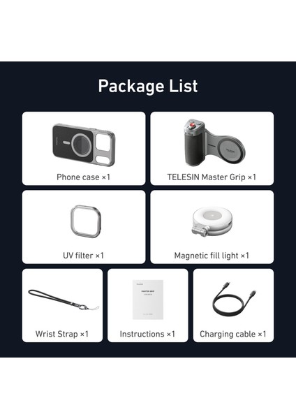 Telesın iPhone 17 Pro Max Uyumlu Master Grip Creator Combo fiyatları