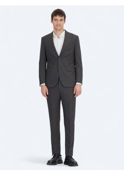 Antrasit Modern Fit Yün Karışımlı Takım Elbise fiyatları