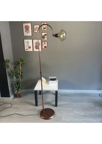 Melk Cam Bal Rengi Patina Gövde Lambader Modern Oturma Odası