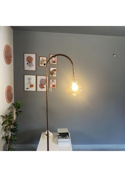 Melk Cam Bal Rengi Patina Gövde Lambader Modern Oturma Odası modelleri