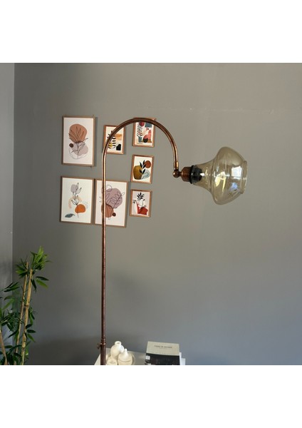 Melk Cam Bal Rengi Patina Gövde Lambader Modern Oturma Odası indirimleri