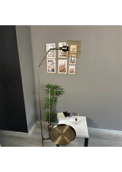 Lille Bal Rengi Cam Eskitme Gövde Lambader Tepsili Modern Metal Zemin Lambası fırsatları