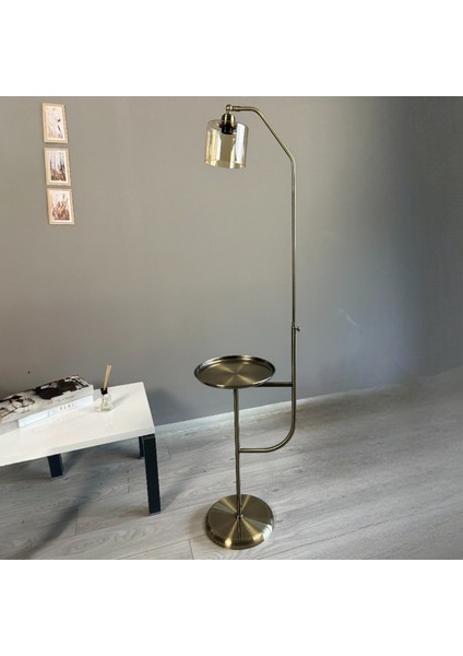 Lille Bal Rengi Cam Eskitme Gövde Lambader Tepsili Modern Metal Zemin Lambası indirimleri