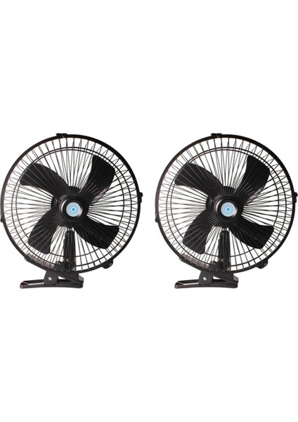 2x 10 Inç 12V Araç Elektrik Fanı Ayarlanabilir Hızlı Salınan Soğutma Fanları Klipli Ev Seyahat Araba Kamyonu (Yurt Dışından)