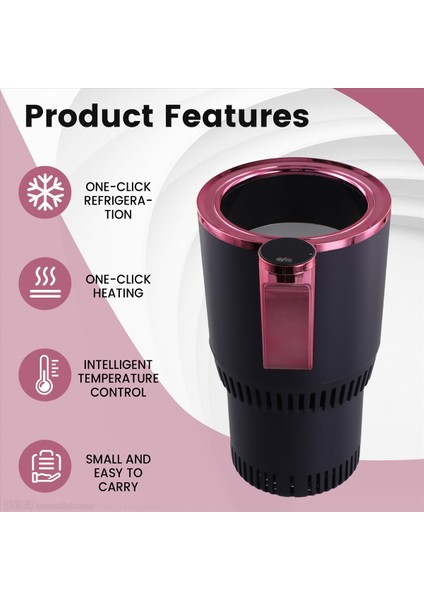 12V Araba 2 Arada 1 Isıtma Kupası Isıtıcı Soğutucu Kupa Akıllı Kupa Tutucu Dijital Ekran Sıcaklık Içecekleri Tutucular Mor (Yurt Dışından) fırsatları