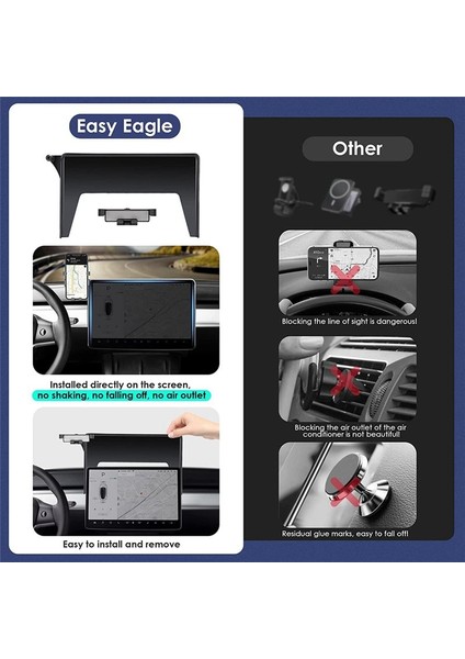 Tesla Model 3 Model Y Model Y Gösterge Paneli Telefon Tutucu Stand 360 ° Rotasyon Ayarlanabilir Aksesuarlar (Yurt Dışından) indirimleri