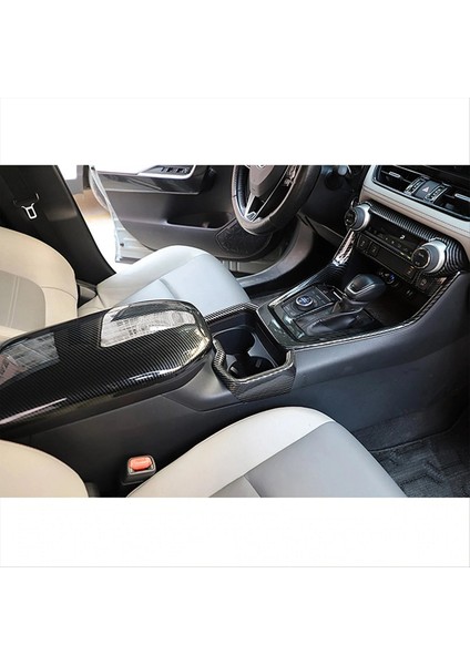 Karbon Fiber Iç Merkez Konsol Kupası Tutucu Çerçeve Kapak Içecek Tutucu Toyota Rav4 2019-2023 (Yurt Dışından)