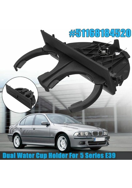 2x Siyah Arka Çift Içecek Kupası Tutucu For-Bmw 525I 528I 530I 540I 5 Serisi E39 Geri Çekilebilir 51168184520 (Yurt Dışından) modelleri