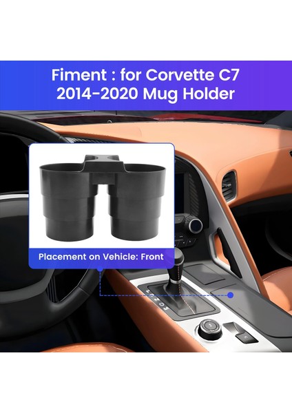 Fincan Tutucu Araba Iç Ürünleri Chevrolet Corvette C7 2014-2020 Kupa Sahibi Için Genişletilebilir Çift Fincan Içecek Sahibi (Yurt Dışından) fırsatları