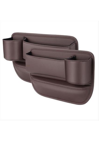 Araba Deri Bardak Tutucu Çanta Bardak Tutucu ile Araba Koltuğu Saklama Kutusu Araba Deri Bardak Tutucu Çanta Koyu Kahverengi (Yurt Dışından)