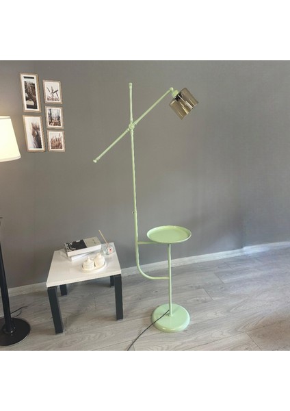 Lille Mint Gövde Bal Rengi Cam Lambader Tepsili Makas Gövde Modern Metal Oturma Odası Zemin Lambası modelleri