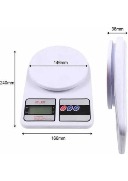Mutfak Tartısı Dijital Göstergeli Hassas Tartı 10 kg Kapasiteli - FEİ7843-7721 modelleri