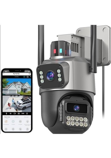 CMR7 Çift Kameralı Mini Kamera | Full HD Çift Açı Kayıt | Type-C Uyumlu Kompakt Vlog & Güvenlik Kamerası