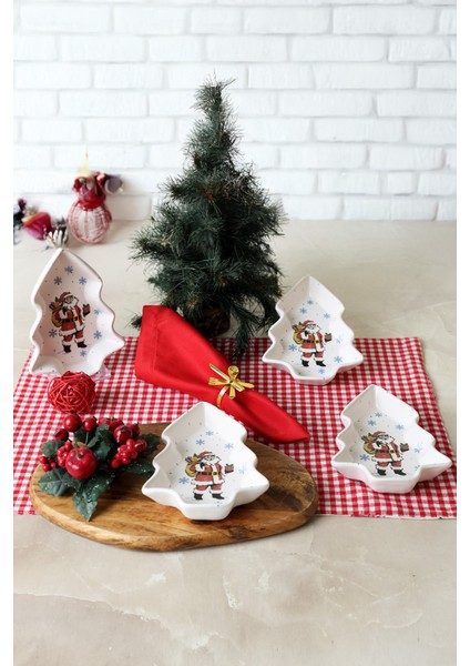 Yılbaşı Noel Baba Kayık Çerezlik 17 cm 4 Adet 23769 modelleri