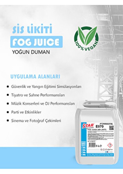 5 Litre Sis Makinesi Likiti Kokusuz Yoğun Duman Yayma Özelliği ile Güçlü Performans fırsatları